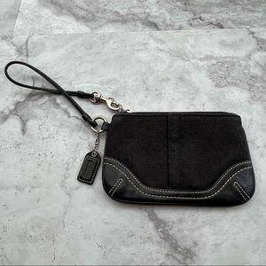 Coach Monogram Signature Wristlet wallet in Black